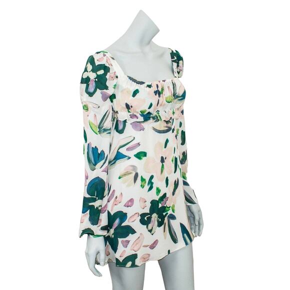 Stone cold fox Size 0 Silk Mini Dress white hopper Floral - Picture 4 of 11